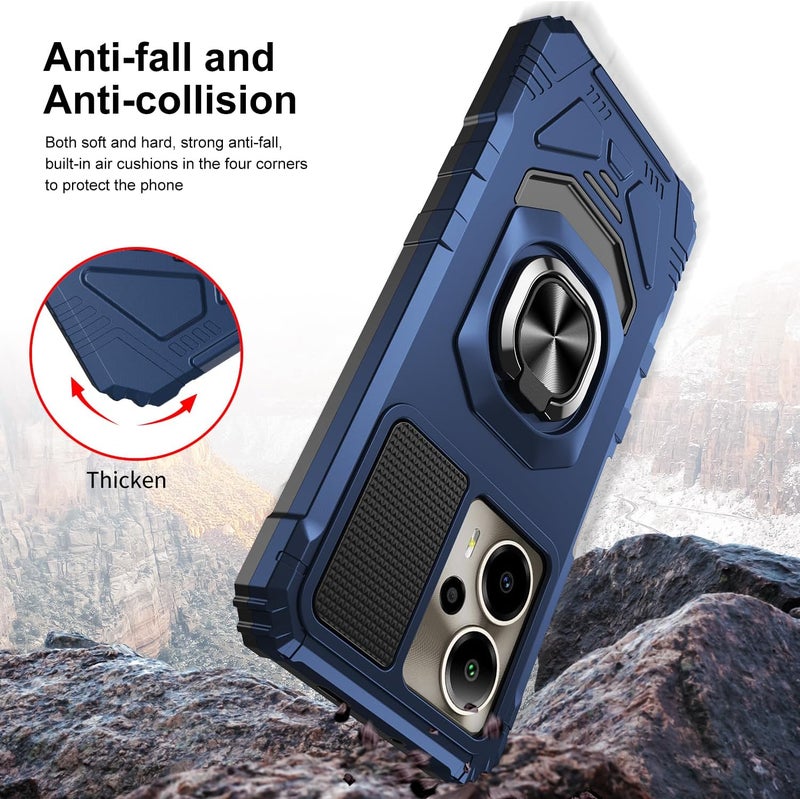 Mocotto for Cricket Outlast 5G 2024 Phone Case AT&T Motivate Pro 5G Case with Tempered Glass Screen Protector,Military Grade Heavy Duty Shockproof Protective Cover,with Ring Kickstand (Blue) - Image 4